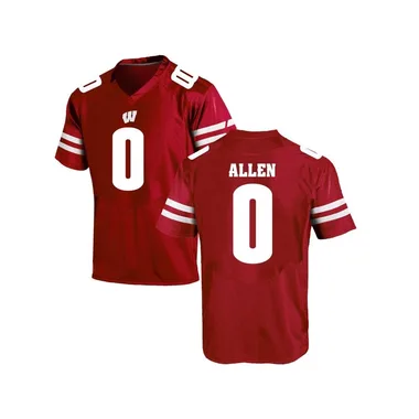 Men's Game Braelon Allen Wisconsin Badgers College Jersey - Red