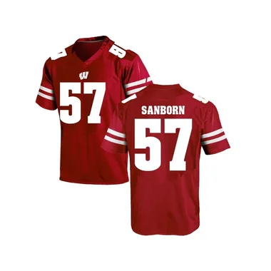Men's Game Jack Sanborn Wisconsin Badgers College Jersey - Red