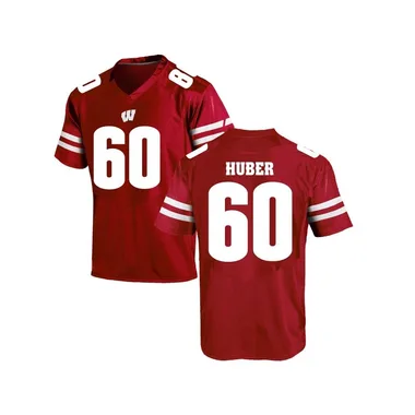 Men's Game Joe Huber Wisconsin Badgers College Jersey - Red