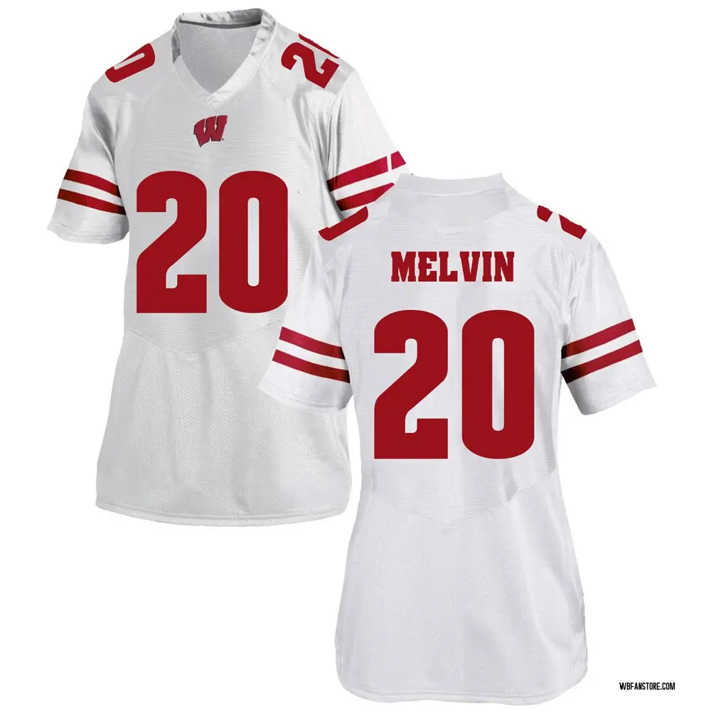 Women's Game Semar Melvin Wisconsin Badgers College Jersey - White