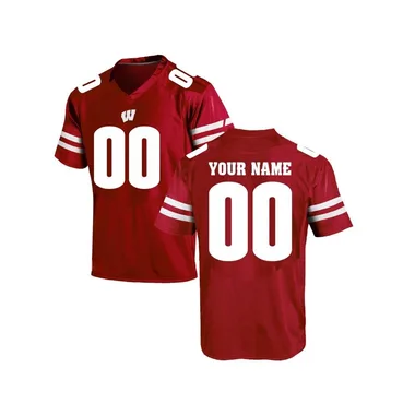 Youth Replica Custom Wisconsin Badgers College Jersey - Red