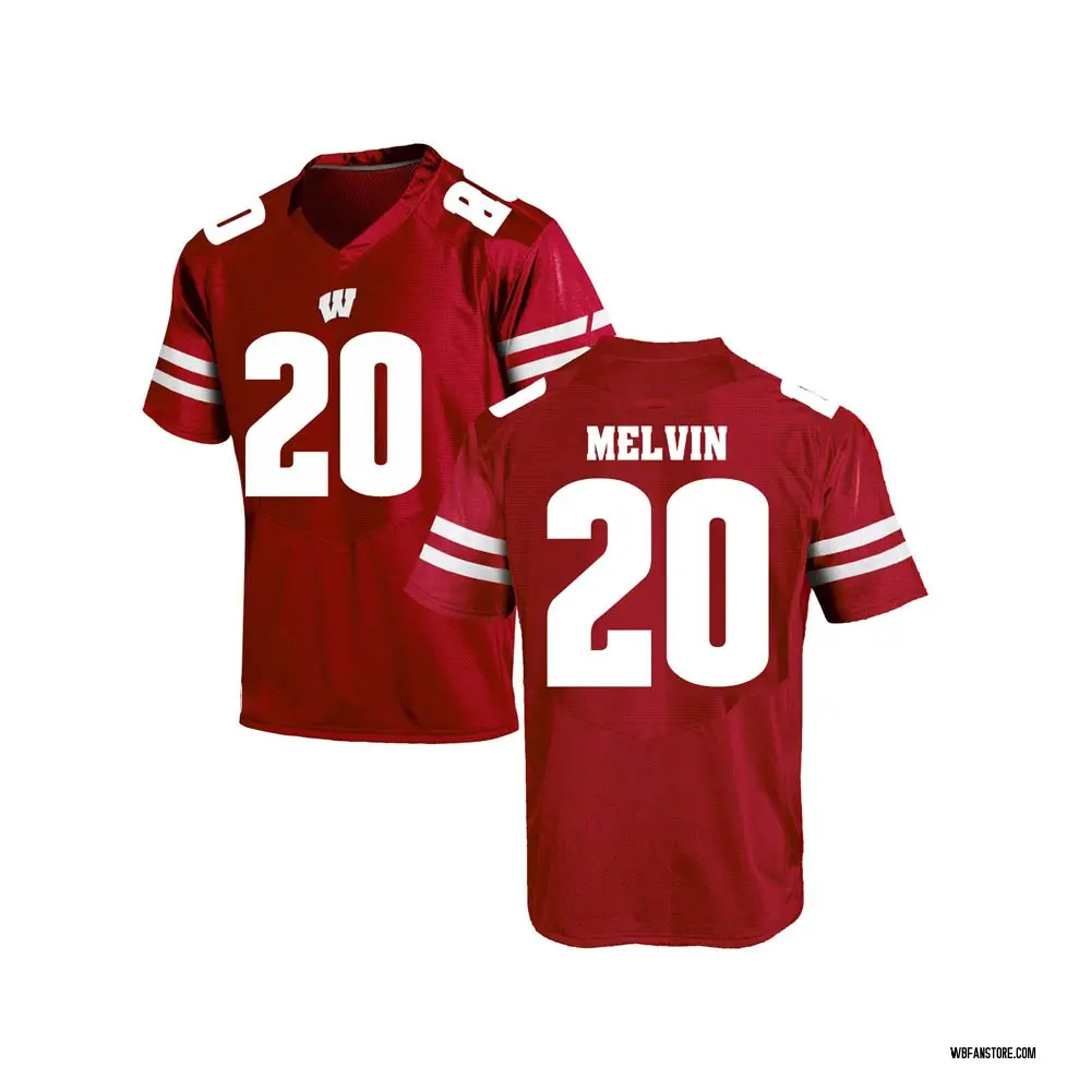 Youth Replica Semar Melvin Wisconsin Badgers College Jersey - Red